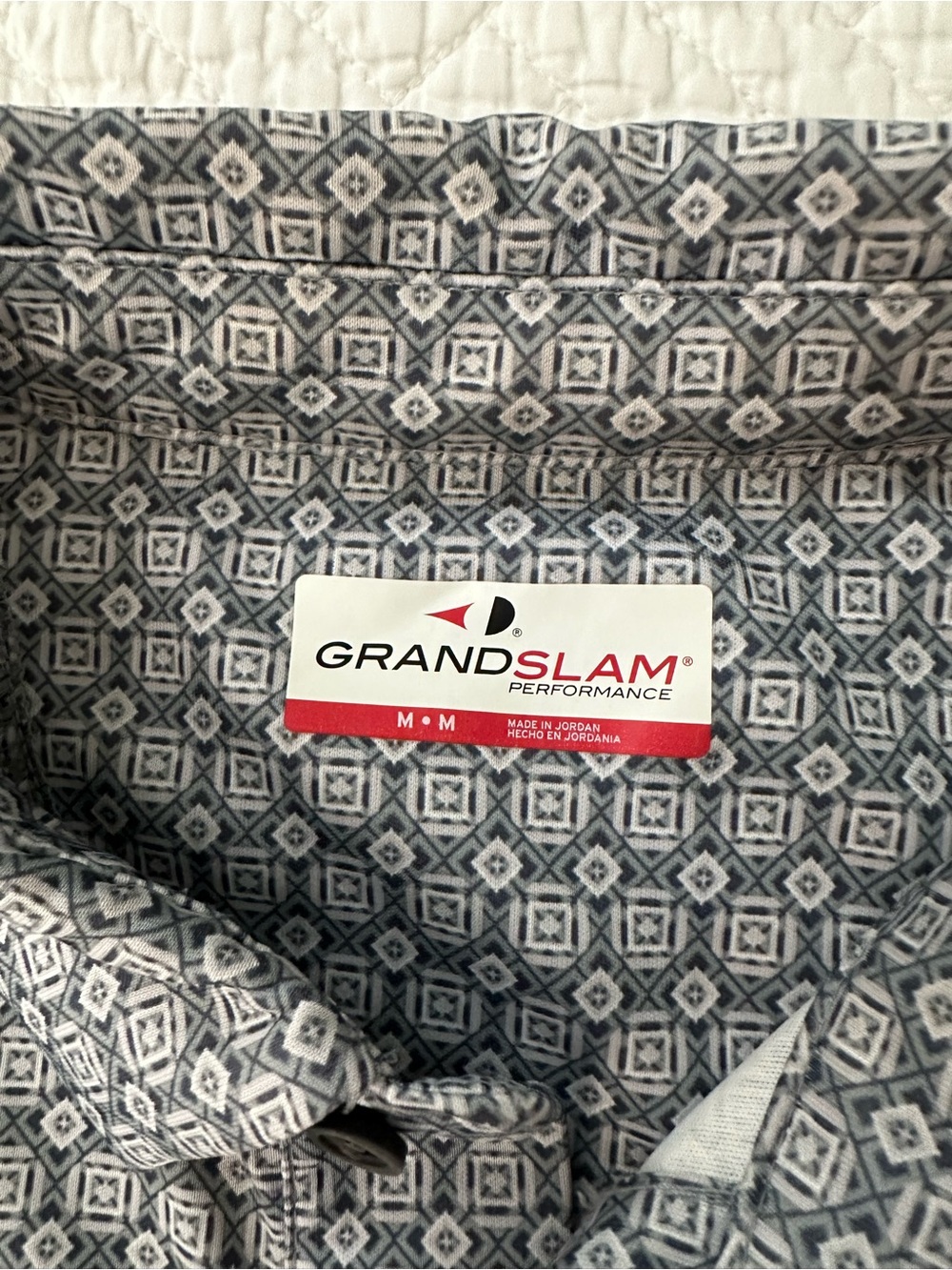Grand Slam Men's Dark Gray Geometric Dri-Fit Polo Size M Golf Active Athletic - Picture 10 of 10